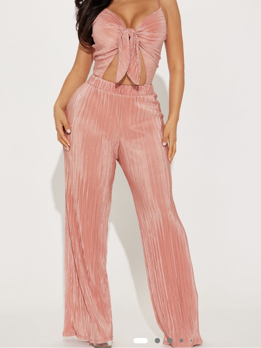 Fashion Nova Mauve Wide Leg Jumpsuit Pants Set - Picture 3 of 4